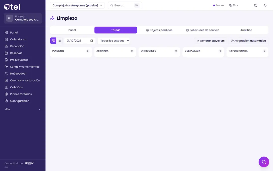 Tablero de limpieza