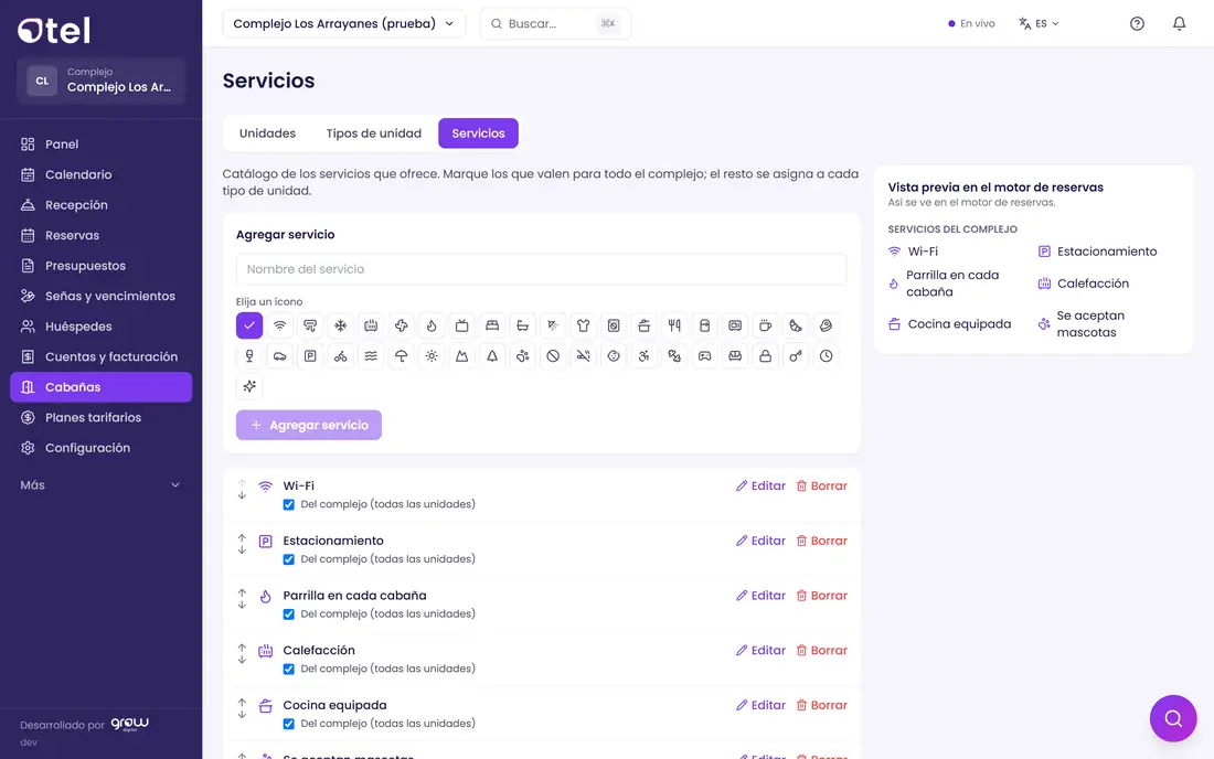 Catálogo de servicios